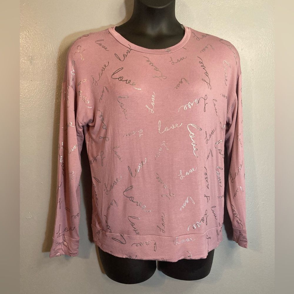 Cupio purple ‘love’ long sleeve top